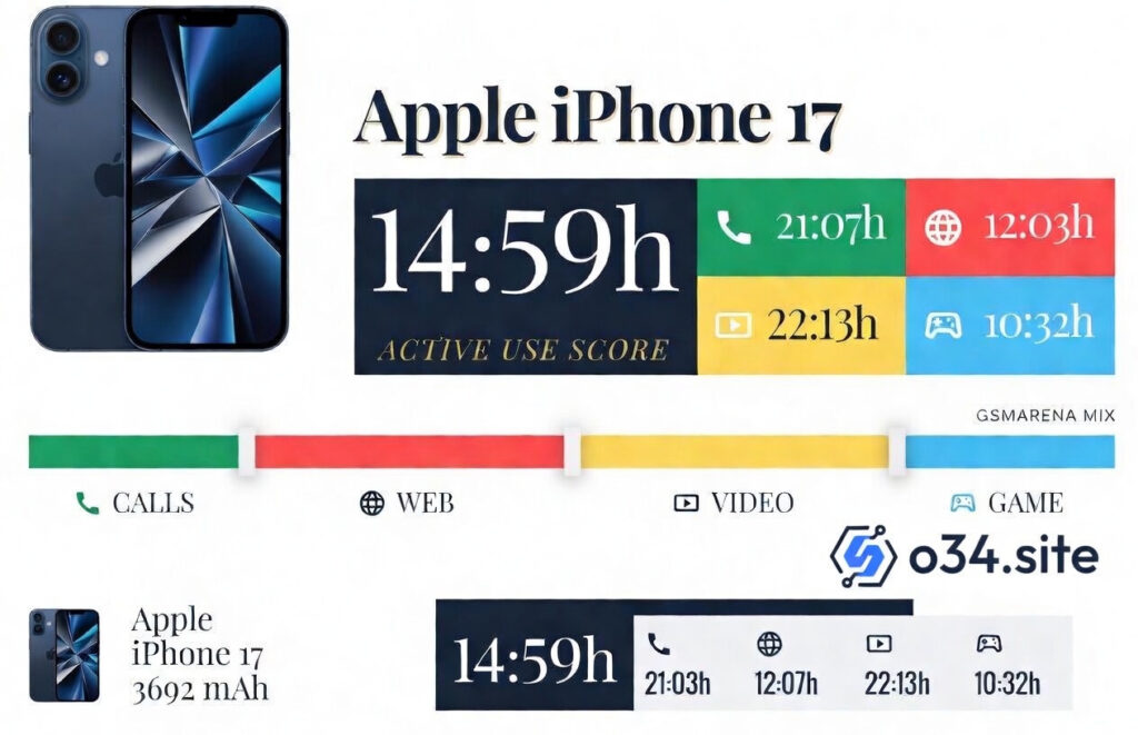 iPhone 17 houses a 3,692mAh battery